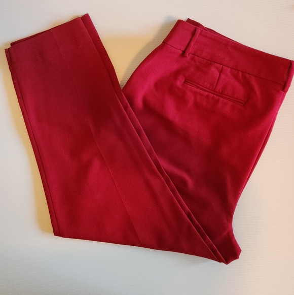 Roz & Ali Pants - Roz & Ali Red Dress Pants - Tailored Straight Leg